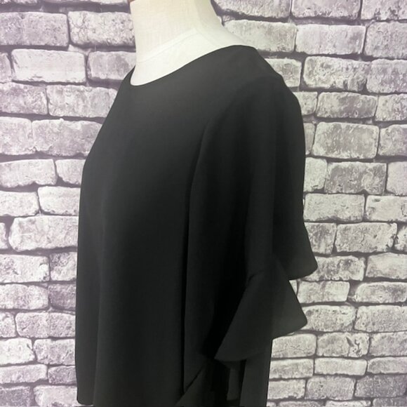 Alfani NWT Black 3/4 Ruffle Sleeve Blouse Size M - Picture 5 of 8